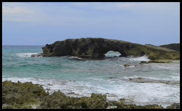 natural rock bridge at Cozumel Island