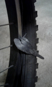 blown out tire