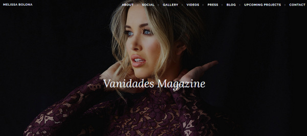 Melissa Bolona featured on Vanidades Magazine