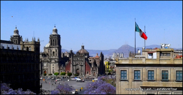 Mexico City - Zocalo plaza and Municipal Cathedral
