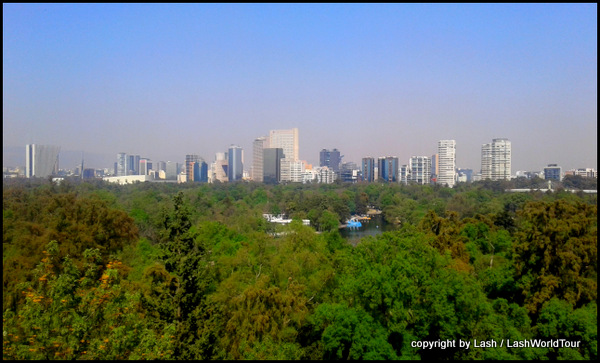 view over Chapultepec Park from the castle