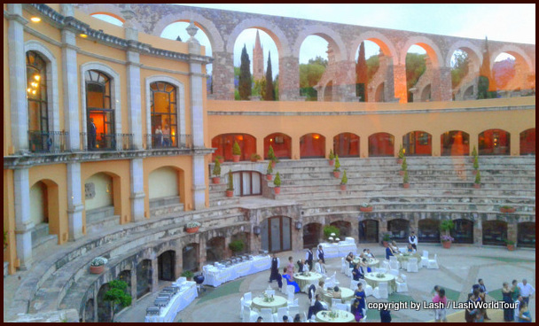 Quinta Real Hotel with historic aqueduct in the background