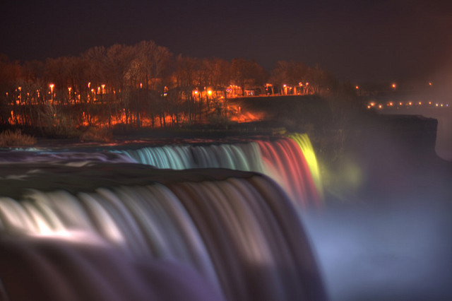 Niagara Falls at night - photo by Aneurysm9 on Flickr CC