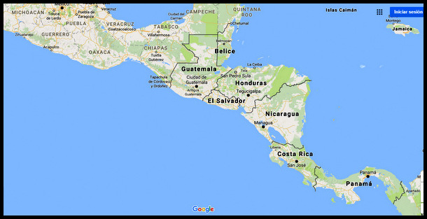 Cenral America MAp by Google