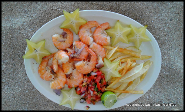 shrimp dinner at Faro de Bucerias