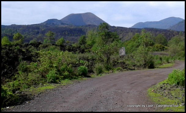 road to Paricutin Volcano through lava fields