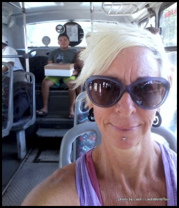 taking a nice clean uncrowded bus in Costa Rica