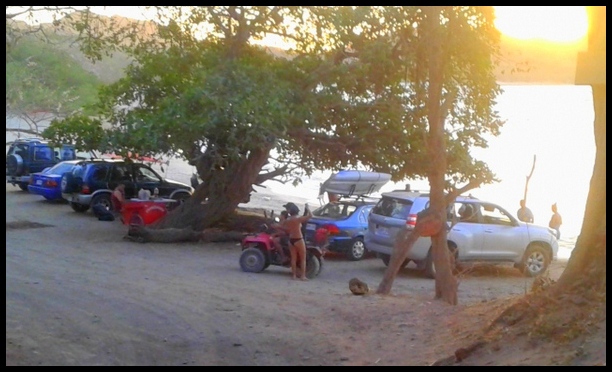 cars parked at Playa Conchal