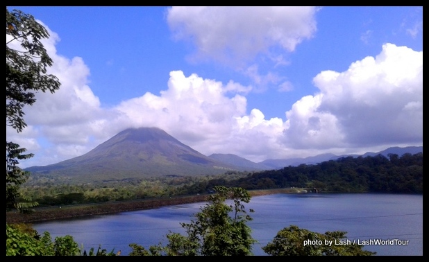 Arenal Volcano seen from Arenal Lake - central Costa Rica