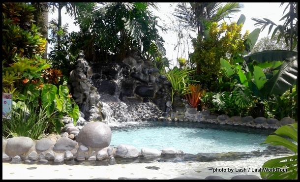 one of the thermal pools at a luxury resort in the area