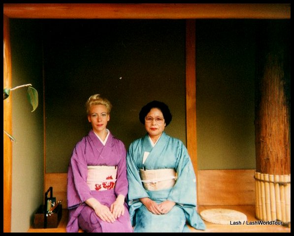 Here I am with a tea ceremony teacher in Japan