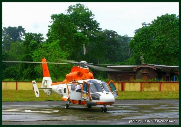 helicopter ride at Andaman Islands