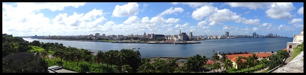 Havana skyline viewed from El Moro Fortress