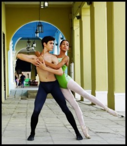 ballerinas posing in Plaza Vieja - Havana