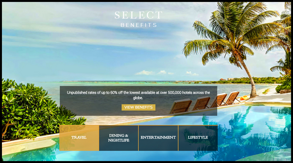 screenshot SELECT benefits page