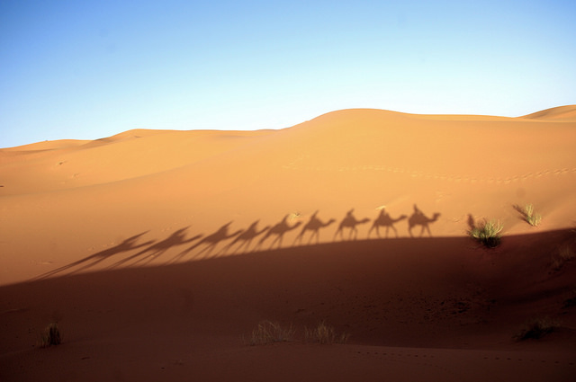 Merzouga Desert in Morocco - photo by Mycroyance  on Flickr CC