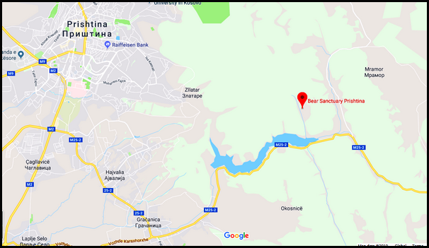 map of Bear Sanctuary Pristina