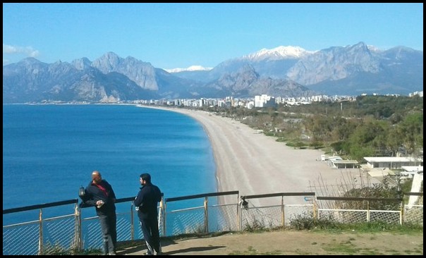 Coastline and Konyaalti Beach in Antalya 