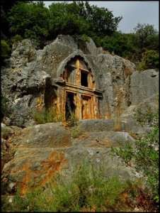 Lycian cliff tombs in Kas