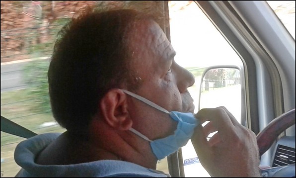 Bus driver without mask