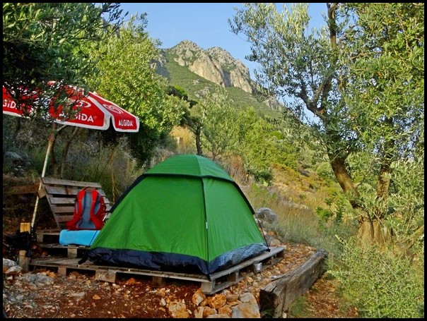 my camp at a campground in Kas