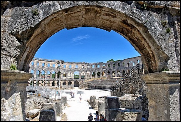 Roman amphitheater at Pula - photo by KyleMann on Flickr CC