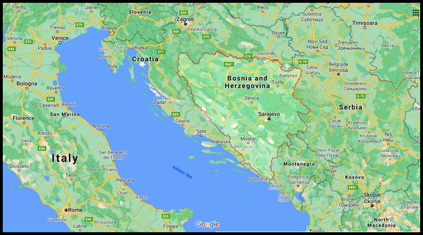 Google map of Bosnia