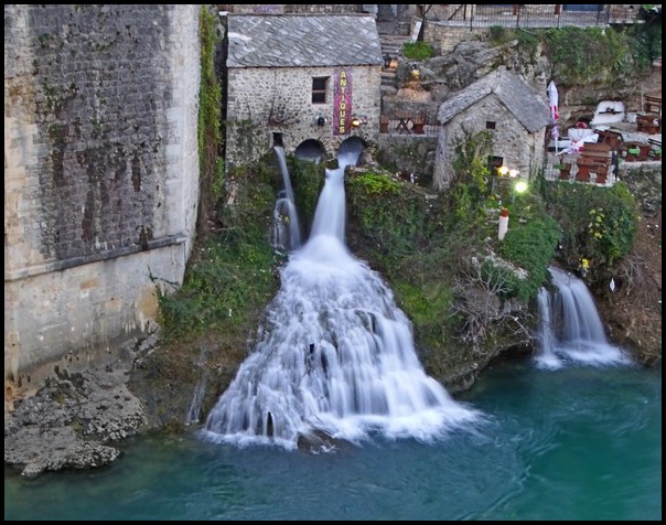  waterfalls in the center of Mostar historic district