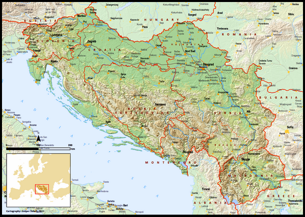map of Yugoslavia - map by Gap on Wikimedia Commons